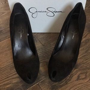 Jessica Simpson black suede heels